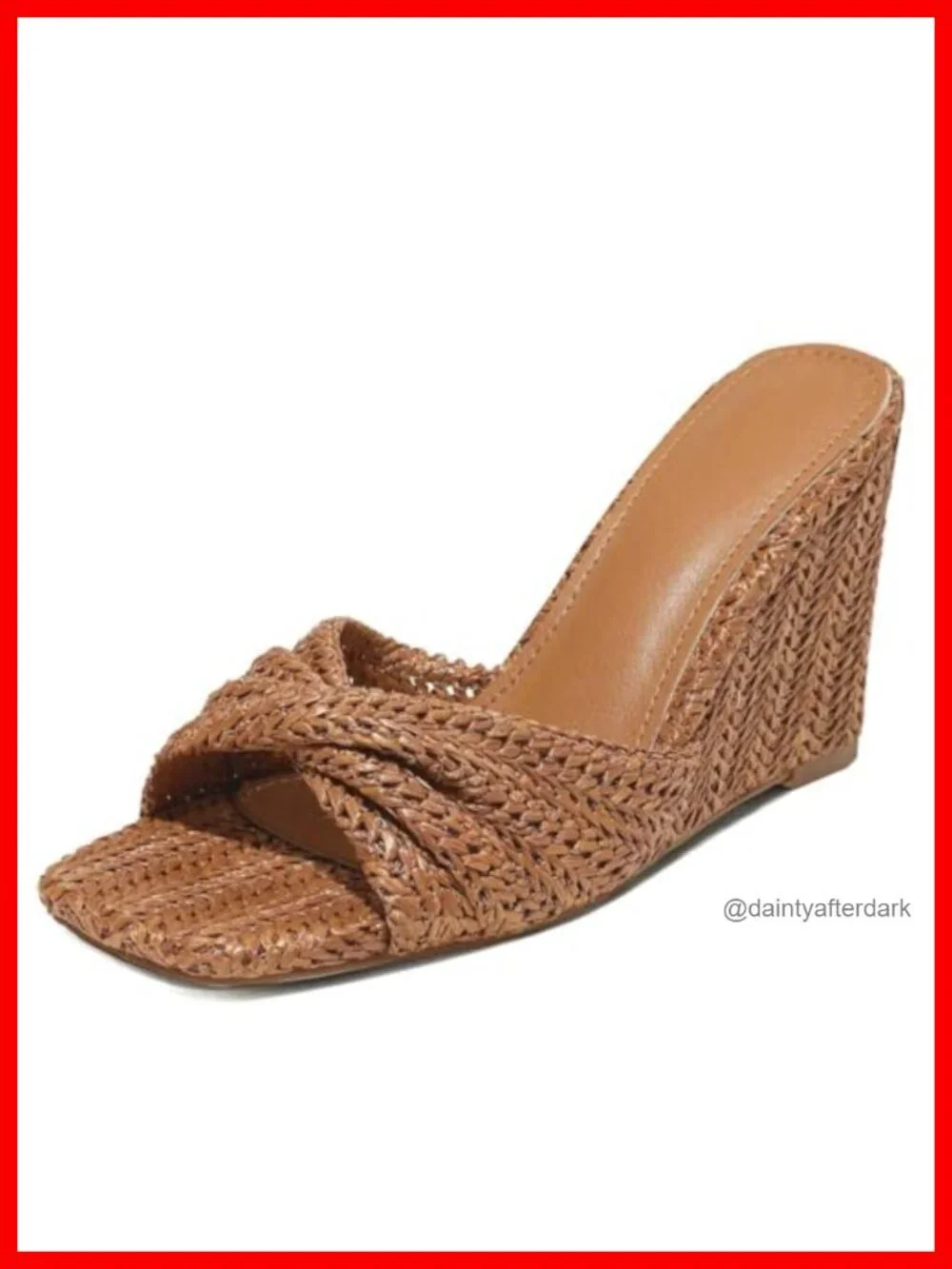 Women's Woven Straw Wedge Sandals Slip On Ankle Strap Summer